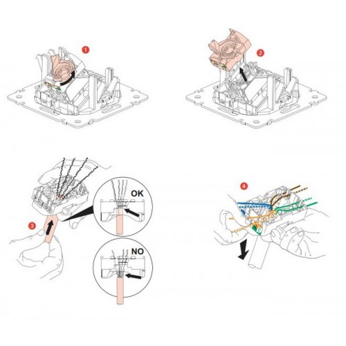 Legrand как подключить провода Legrand valena 774231 Розетка интернет RJ-45 UTP CAT5E двойная (белая)